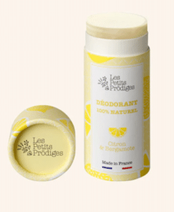 Déodorant citron bergamote sans sels d'aluminium ni sans alcool déodorant solide tube carton biodégradable format stick absorbe les odeurs