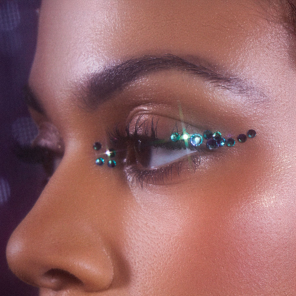 Strass réutilisables Si si la paillette paon porté 2